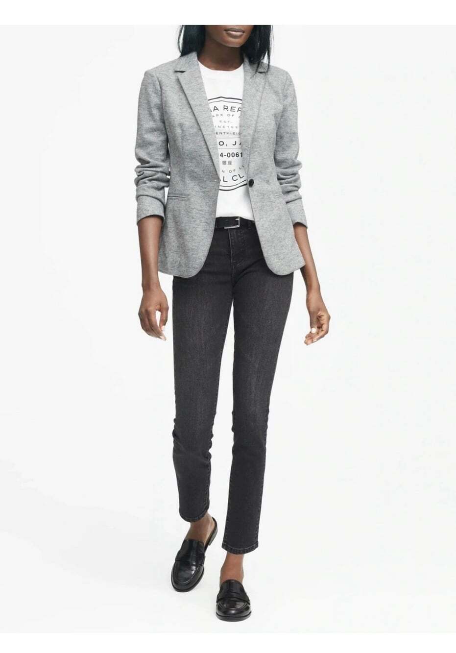 Banana Republic Unstructured Wool-Blend Knit Blazer,Black SIZE 0